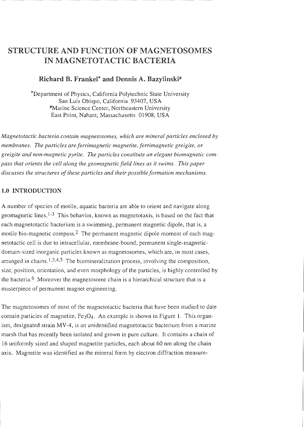 Structure and Function of Magnetosomes in Magnetotactic