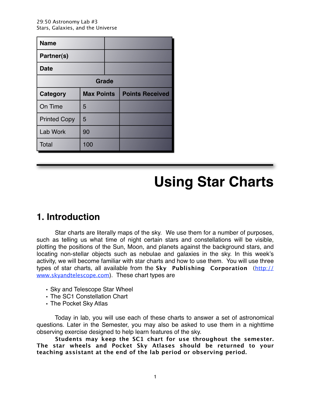 Using Star Charts