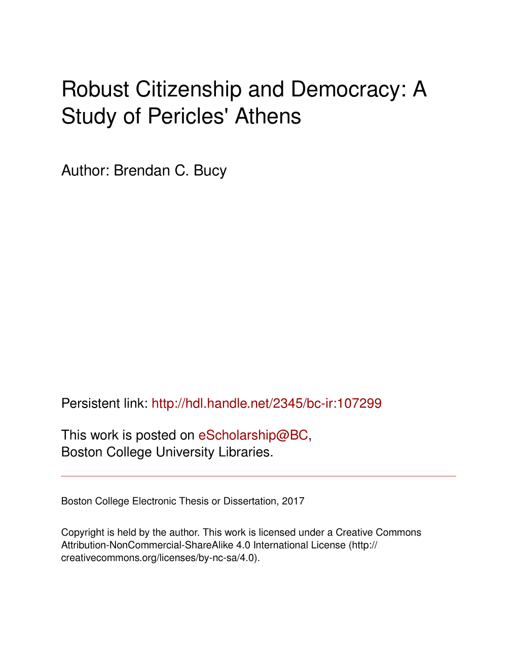 Robust Citizenship and Democracy: a Study of Pericles' Athens