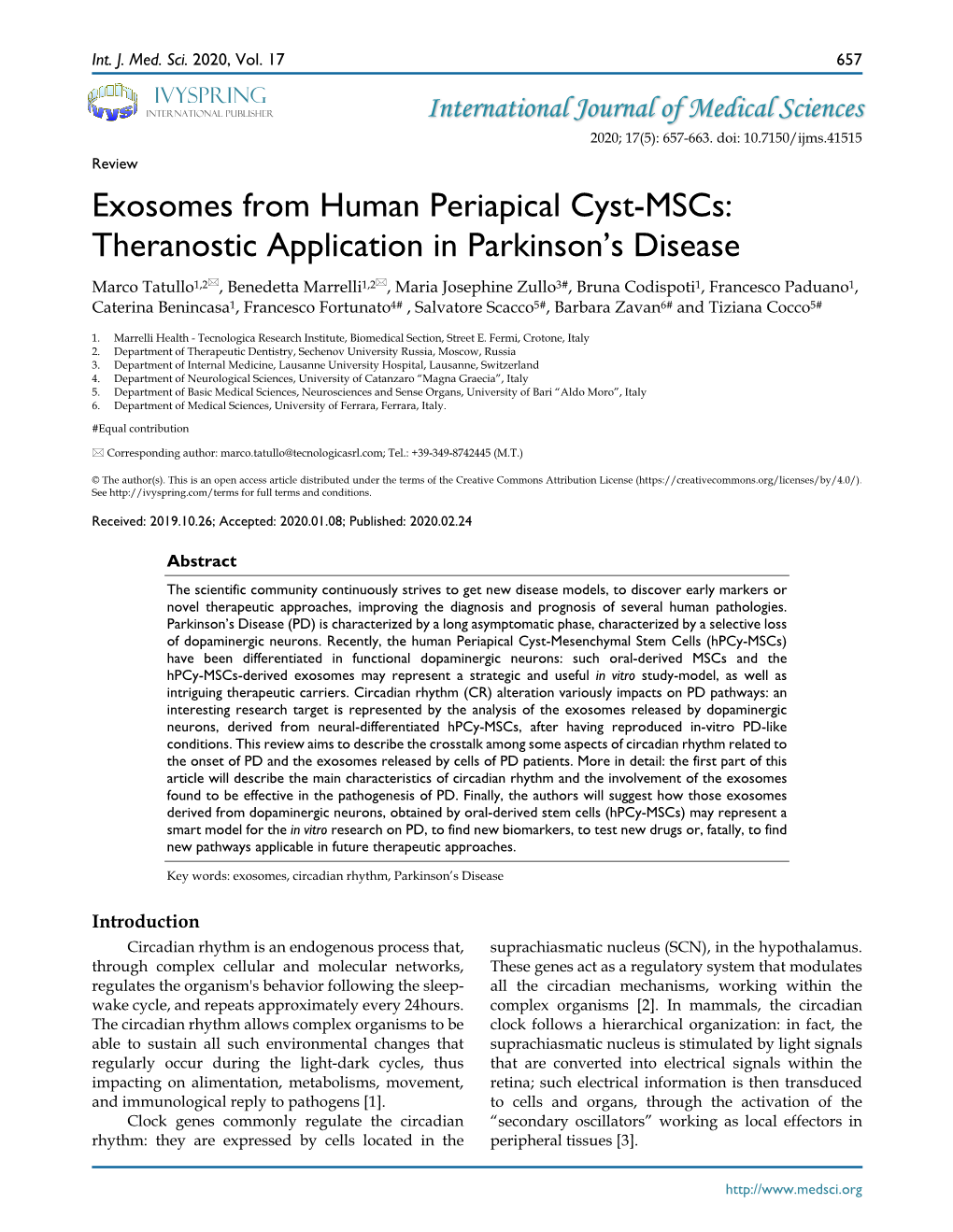 Exosomes from Human Periapical Cyst-Mscs