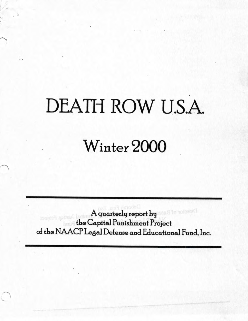 Death Row USA, Winter 2000