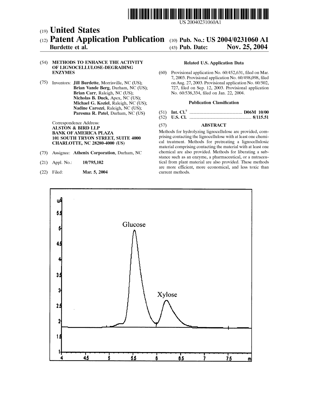 (12) Patent Application Publication (10) Pub. No.: US 2004/0231060 A1 Burdette Et Al