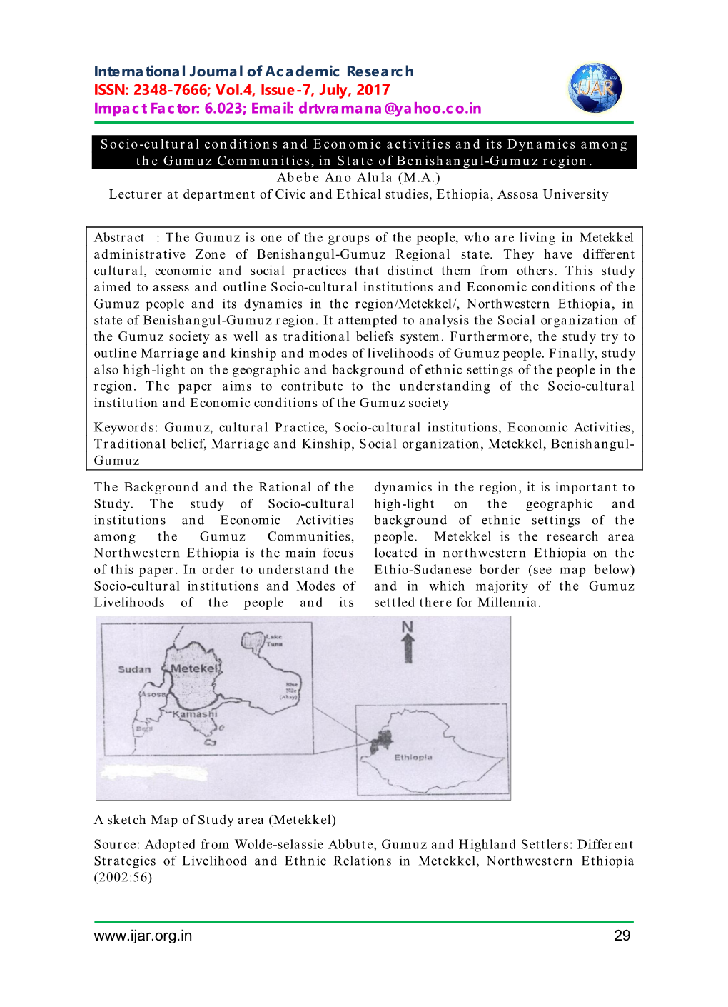 2348-7666; Vol.4, Issue-7, July, 2017 Impact Factor: 6.023; Email: Drtvramana@Yahoo.Co.In