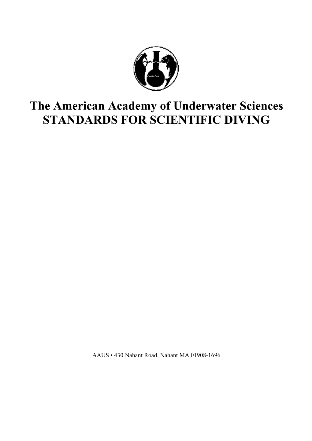 2011 AAUS Manual for Underwater Diving