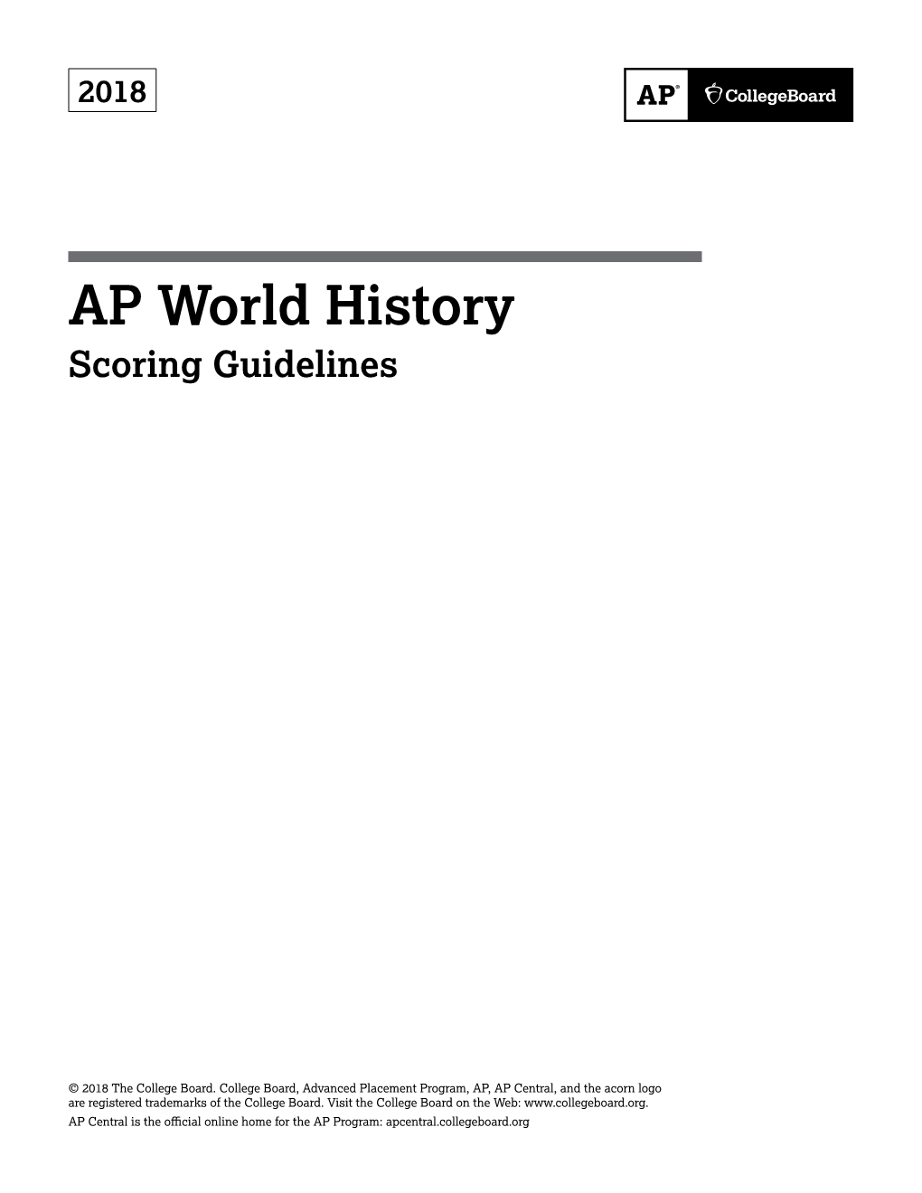 AP World History Scoring Guidelines