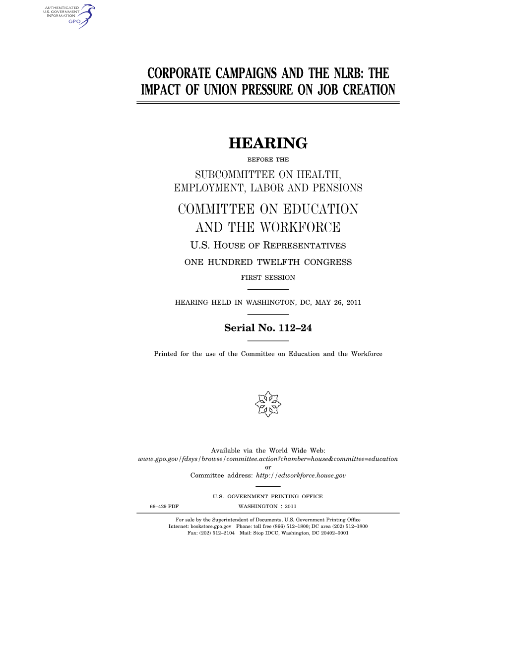 Corporate Campaigns and the Nlrb: the Impact of Union Pressure on Job Creation