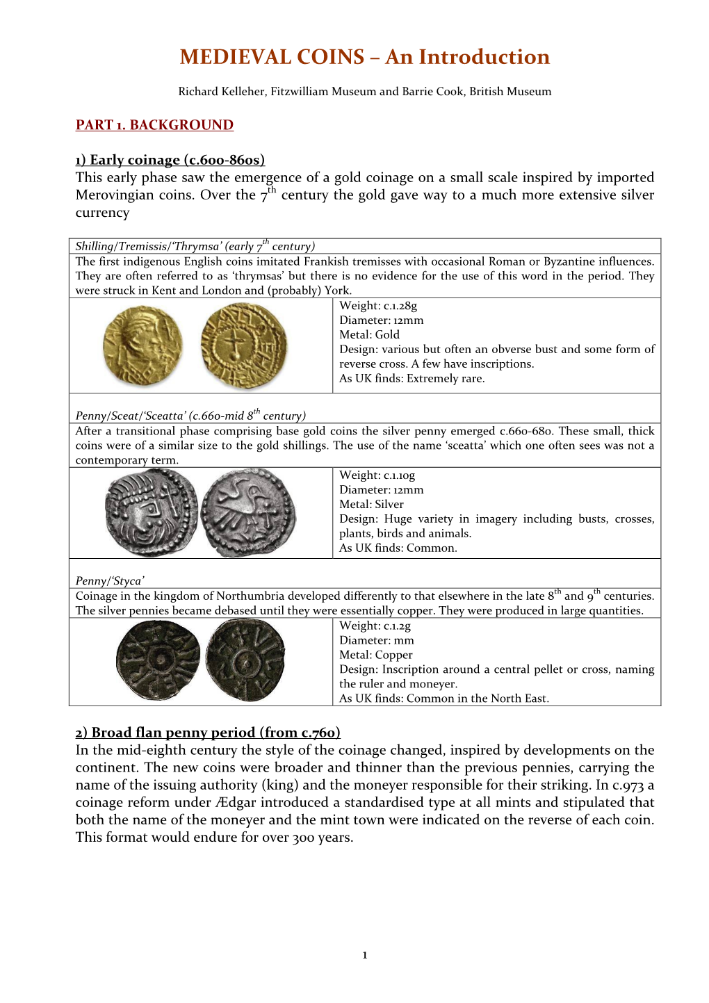 MEDIEVAL COINS – an Introduction