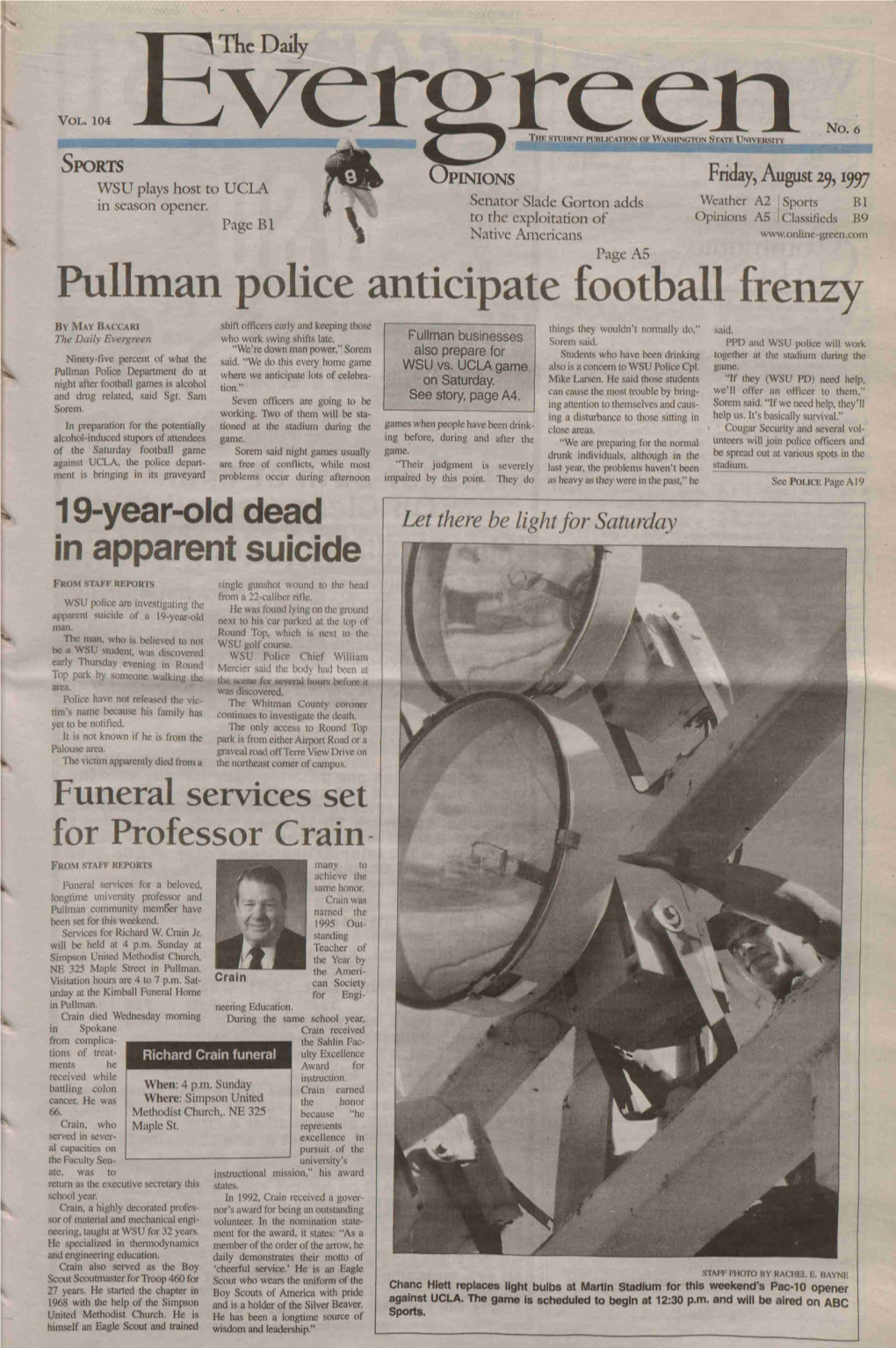 Pullman Police Anticipate Football Frenzy