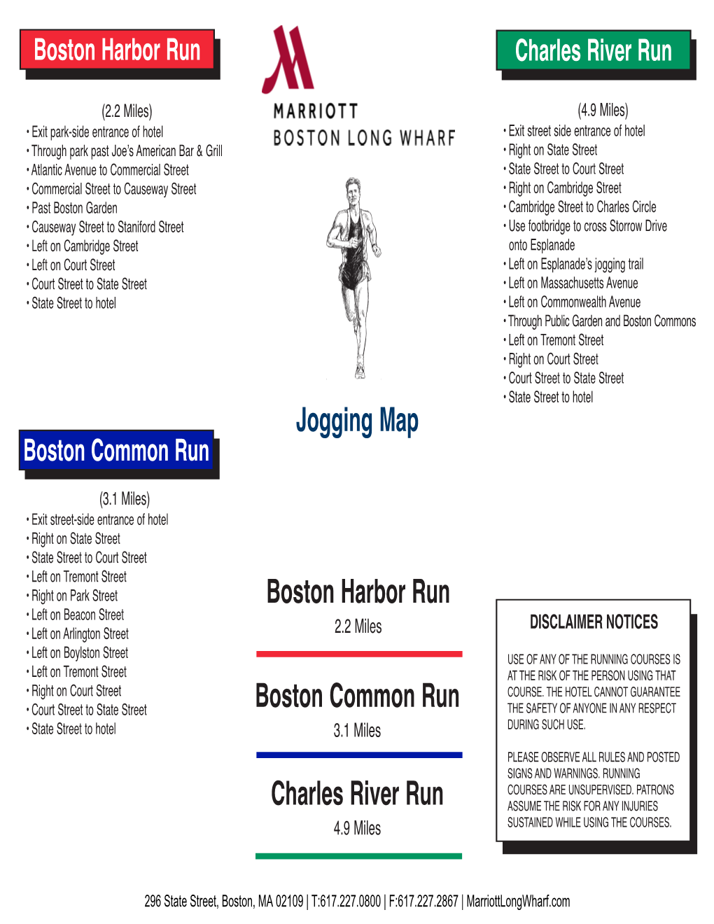 Jogging Map Boston Harbor Run Boston Common Run Charles River