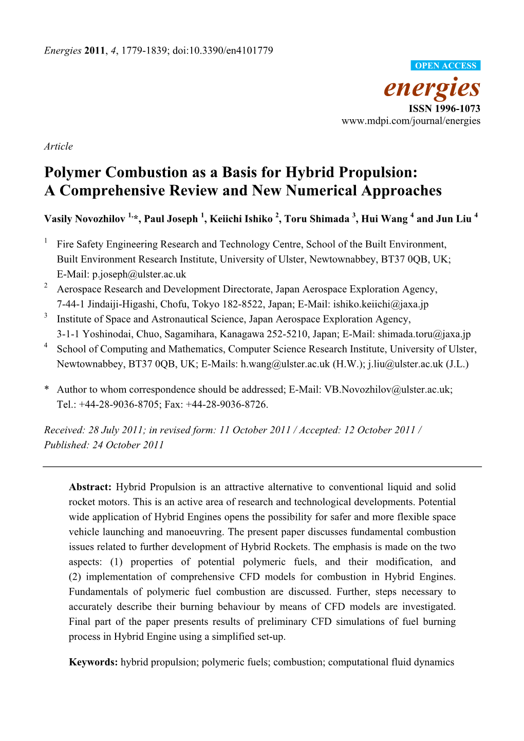 Polymer Combustion As a Basis for Hybrid Propulsion: a Comprehensive Review and New Numerical Approaches