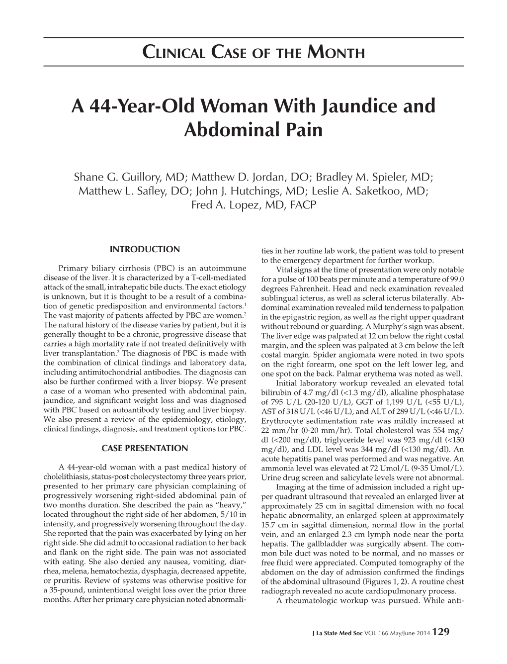 A 44-Year-Old Woman with Jaundice and Abdominal Pain
