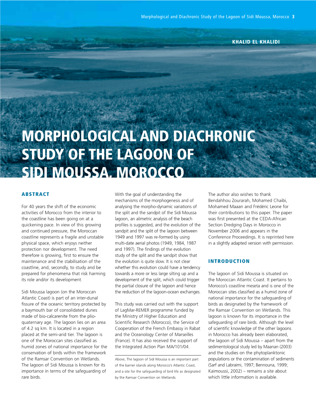 Morphological and Diachronic Study of the Lagoon of Sidi Moussa, Morocco 3