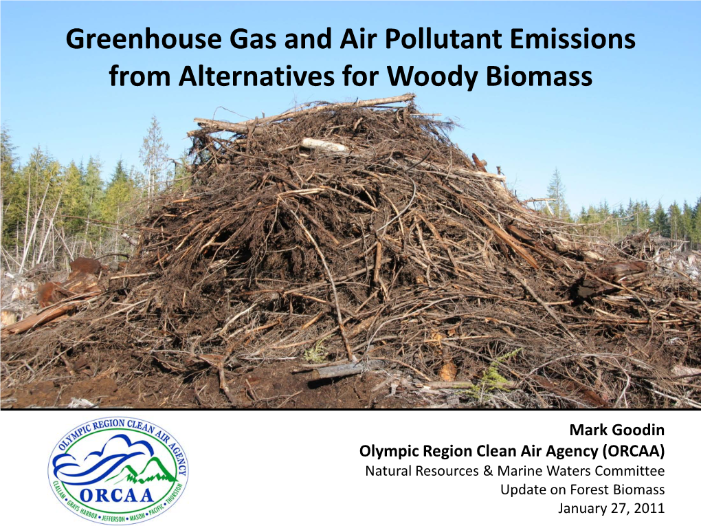 Greenhouse Gas and Air Pollutant Emissions of Alternatives for Woody