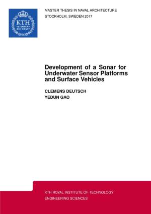 Development of a Sonar for Underwater Sensor Platforms and Surface Vehicles
