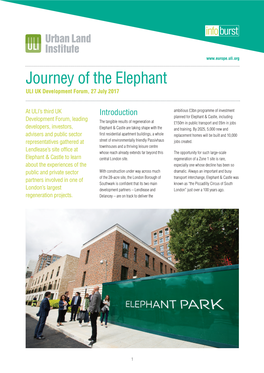 Journey of the Elephant ULI UK Development Forum, 27 July 2017