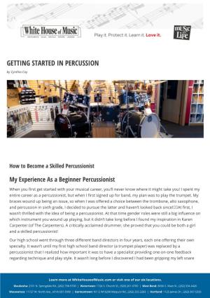 GETTING STARTED in PERCUSSION by Cynthia Coy