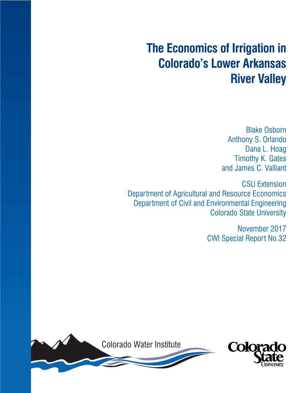 The Economics of Irrigation in Colorado's Lower Arkansas River