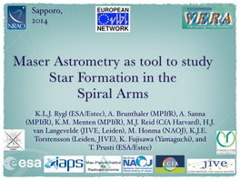 Maser Astrometry As Tool to Study Star Formation in the Spiral Arms