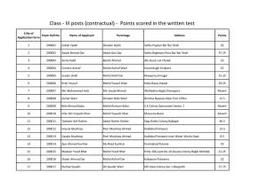 Class - III Posts (Contractual) - Points Scored in the Written Test
