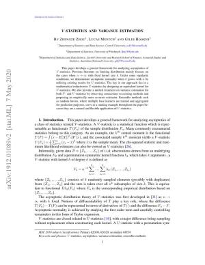 V-Statistics and Variance Estimation