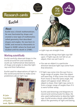 Research Cards Years Euclid About Euclid Was a Greek Mathematician