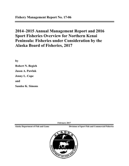 2014–2015 Annual Management Report and 2016 Sport Fisheries