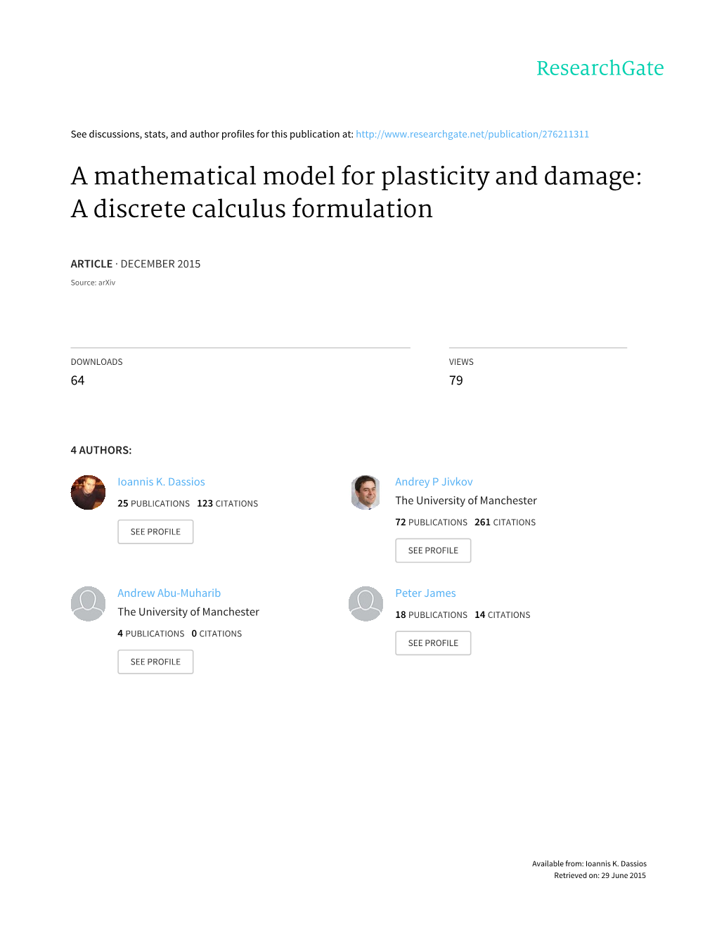 A Discrete Calculus Formulation