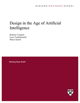 Design in the Age of Artificial Intelligence