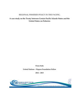 Regional Fisheries Policy in the Pacific;