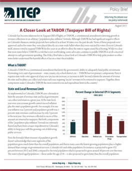 A Closer Look at TABOR (Taxpayer Bill of Rights)