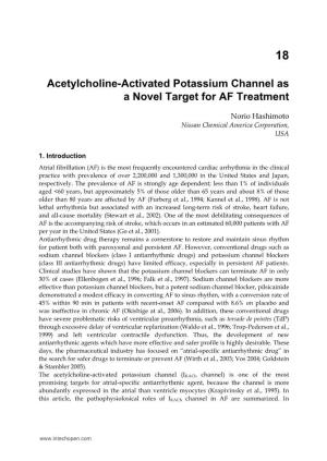 Acetylcholine-Activated Potassium Channel As a Novel Target for AF Treatment