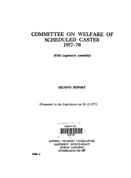 Committee on Welfare of Scheduled Castes 1977-78