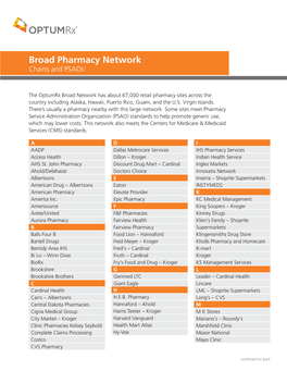 Optumrx Broad Pharmacy Network