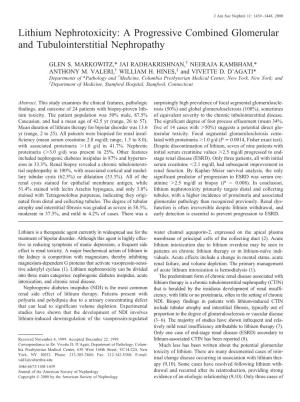 Lithium Nephrotoxicity: a Progressive Combined Glomerular and Tubulointerstitial Nephropathy