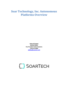 Soar Technology, Inc. Autonomous Platforms Overview