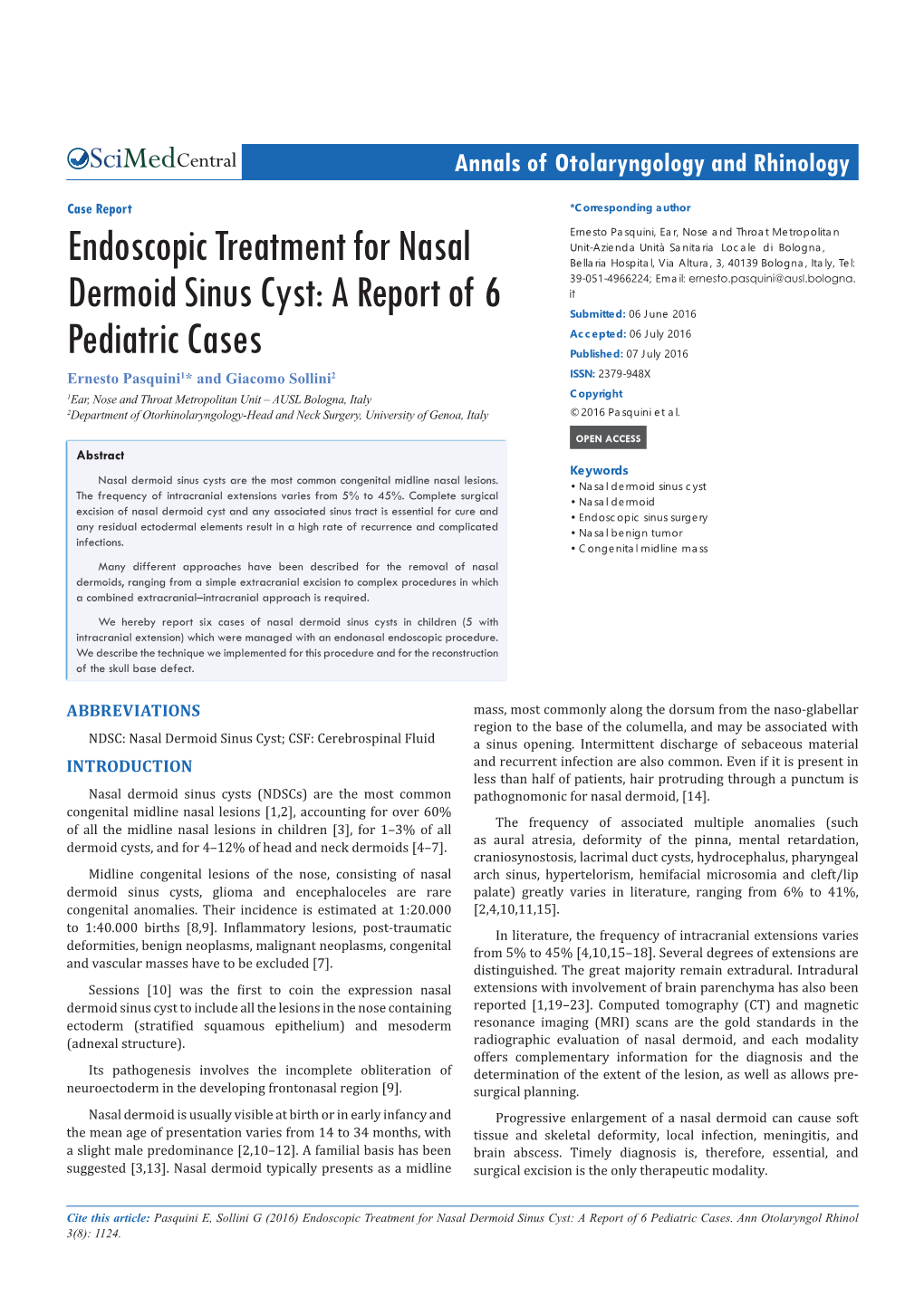 Endoscopic Treatment For Nasal Dermoid Sinus Cyst A Report Of 6 Pediatric Cases Docslib 5134