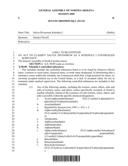 General Assembly of North Carolina Session 2009 S D Senate Drs55055-Sq-3 (01/14)