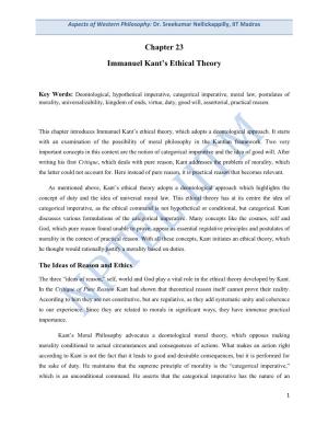 Chapter 23 Immanuel Kant's Ethical Theory