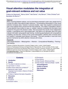 Visual Attention Modulates the Integration of Goal-Relevant Evidence and Not Value