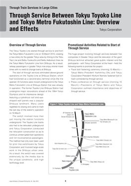 Through Service Between Tokyu Toyoko Line and Tokyo Metro Fukutoshin Line: Overview and Effects Tokyu Corporation