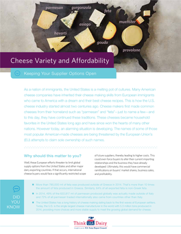 Cheese Variety and Affordability