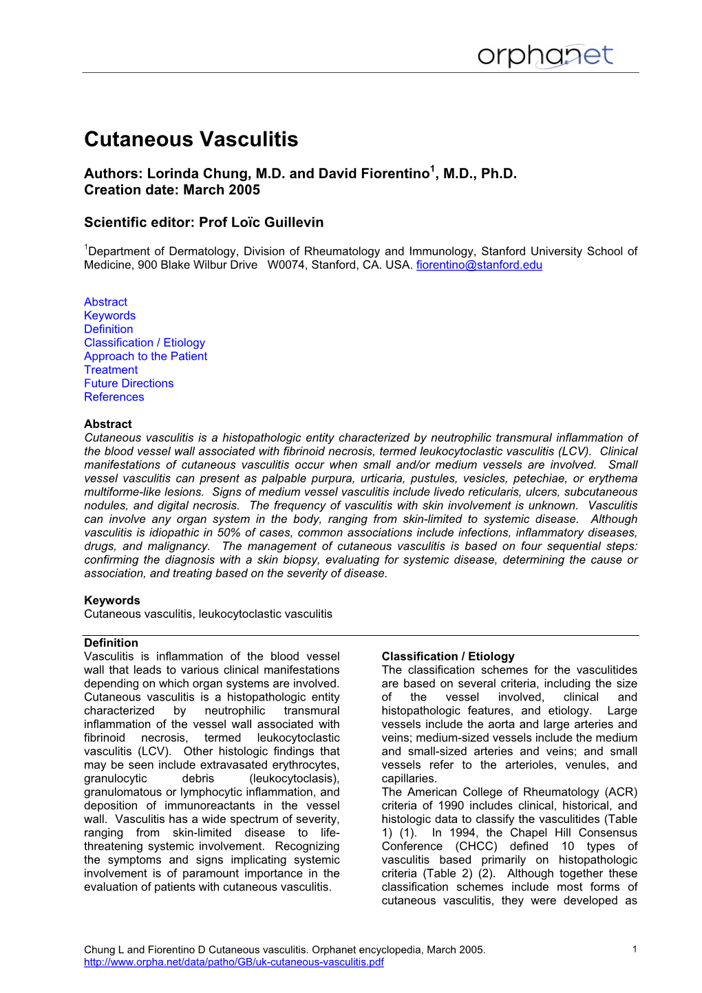 Cutaneous Vasculitis