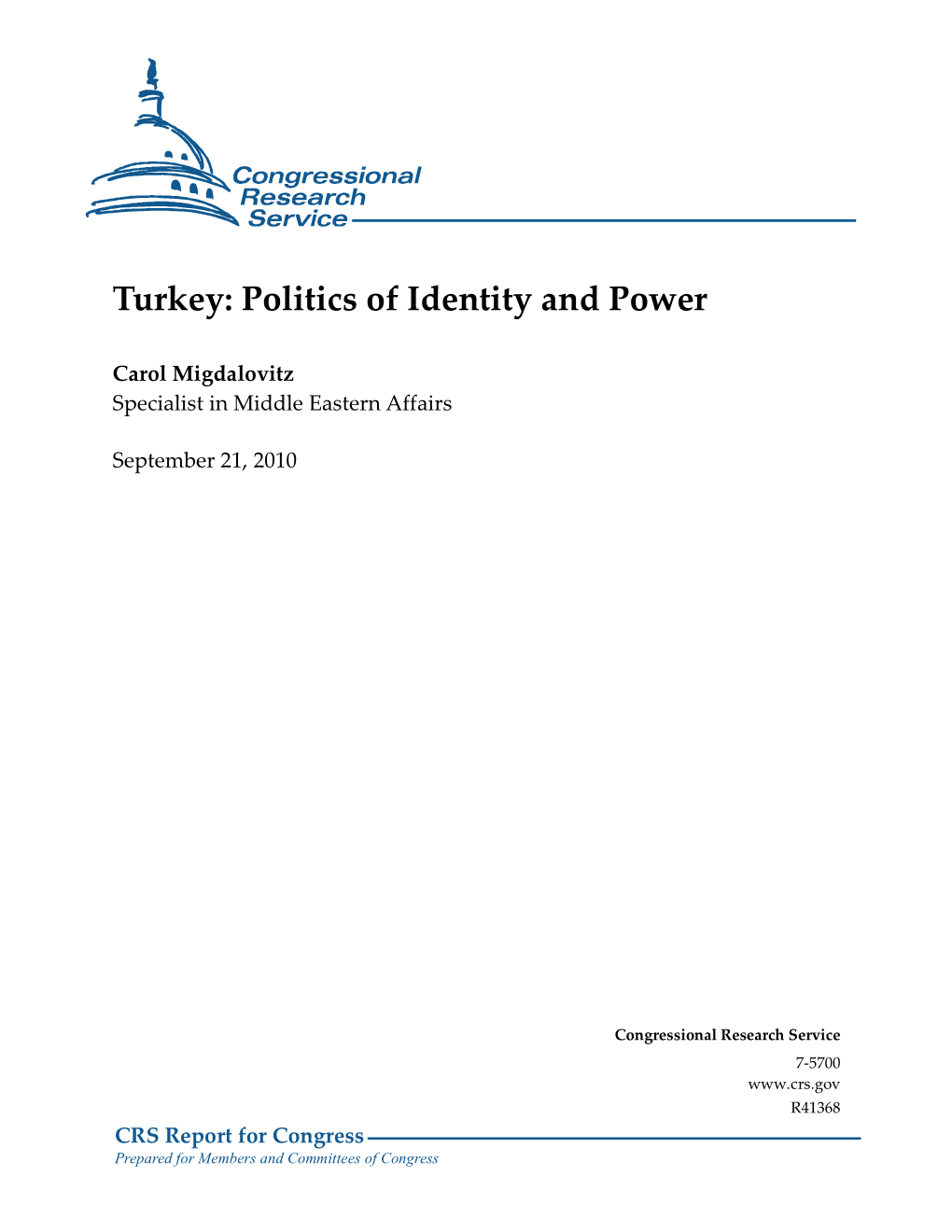 Turkey: Politics of Identity and Power