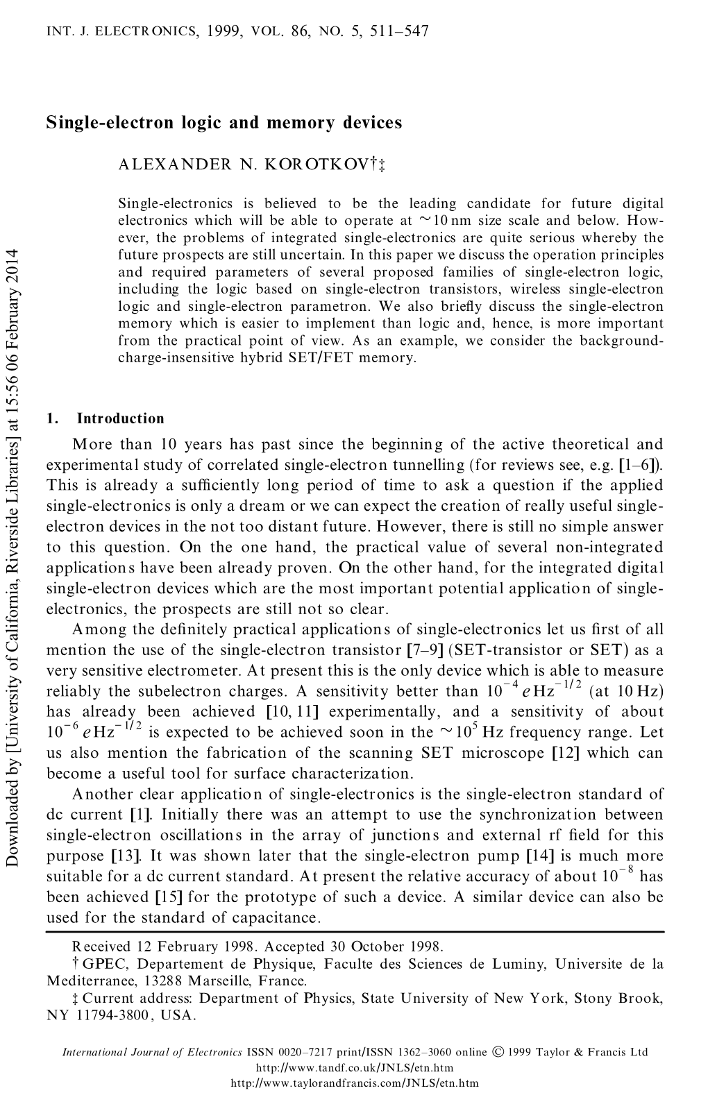 Single-Electron Logic and Memory Devices