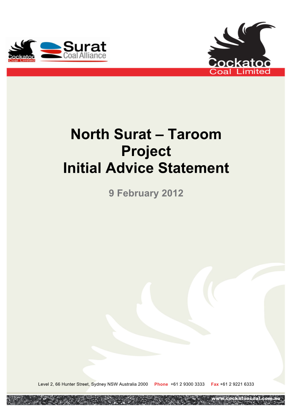 North Surat – Taroom Project Initial Advice Statement