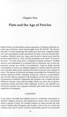 Plato and the Age of Pericles