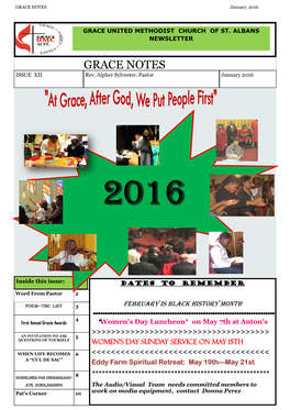 GRACE NOTES January, 2016