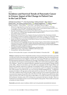 Incidence and Survival Trends of Pancreatic Cancer in Girona: Impact of the Change in Patient Care in the Last 25 Years
