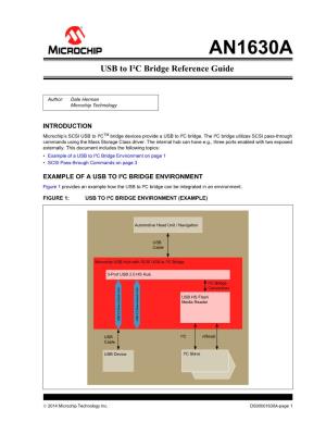 AN1630A USB to I2C Bridge Reference Guide