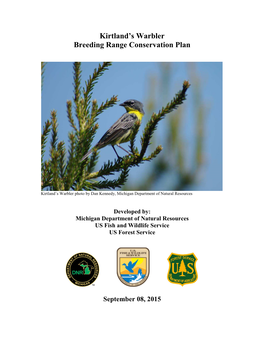 Kirtland's Warbler Breeding Grounds Conservation Plan Sept 8 2015